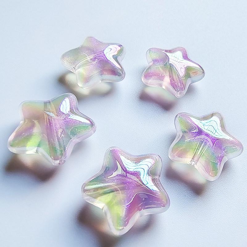 Iridescent Aurora Blue Star Beads for DIY Jewelry