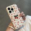 Embroidered love cherry bracket is suitable for Apple 16/17Pro mobile phone case IP15 candy air cushion 14 all-inclusive 13 women