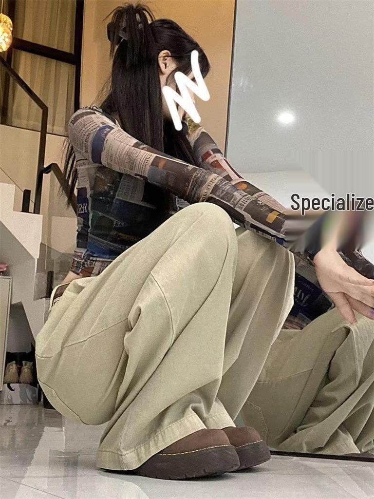 2023 Spring/Autumn Women's High Street Solid Color Loose Wide Leg Jeans
