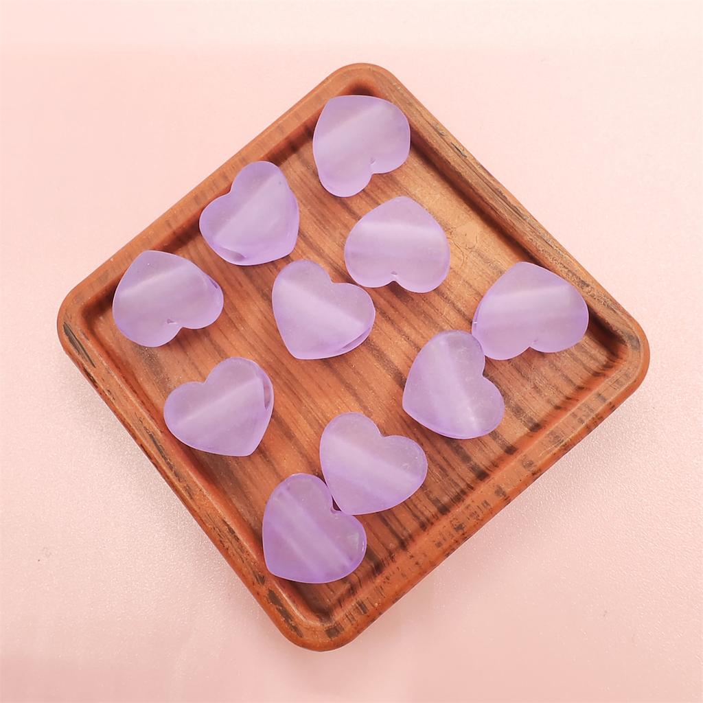 50Pcs DIY Accessories Handmade For Heart Shape Jewelry Making Transparent Frosted Acrylic Beads Earrings Hair Jewelry Bracelet Necklace Charms