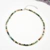 1PC Vintage Natural Stone Indian Agate 4-10mm Necklace Women's Exquisite Trendy Autumn And Winter Holiday Handmade Zircon