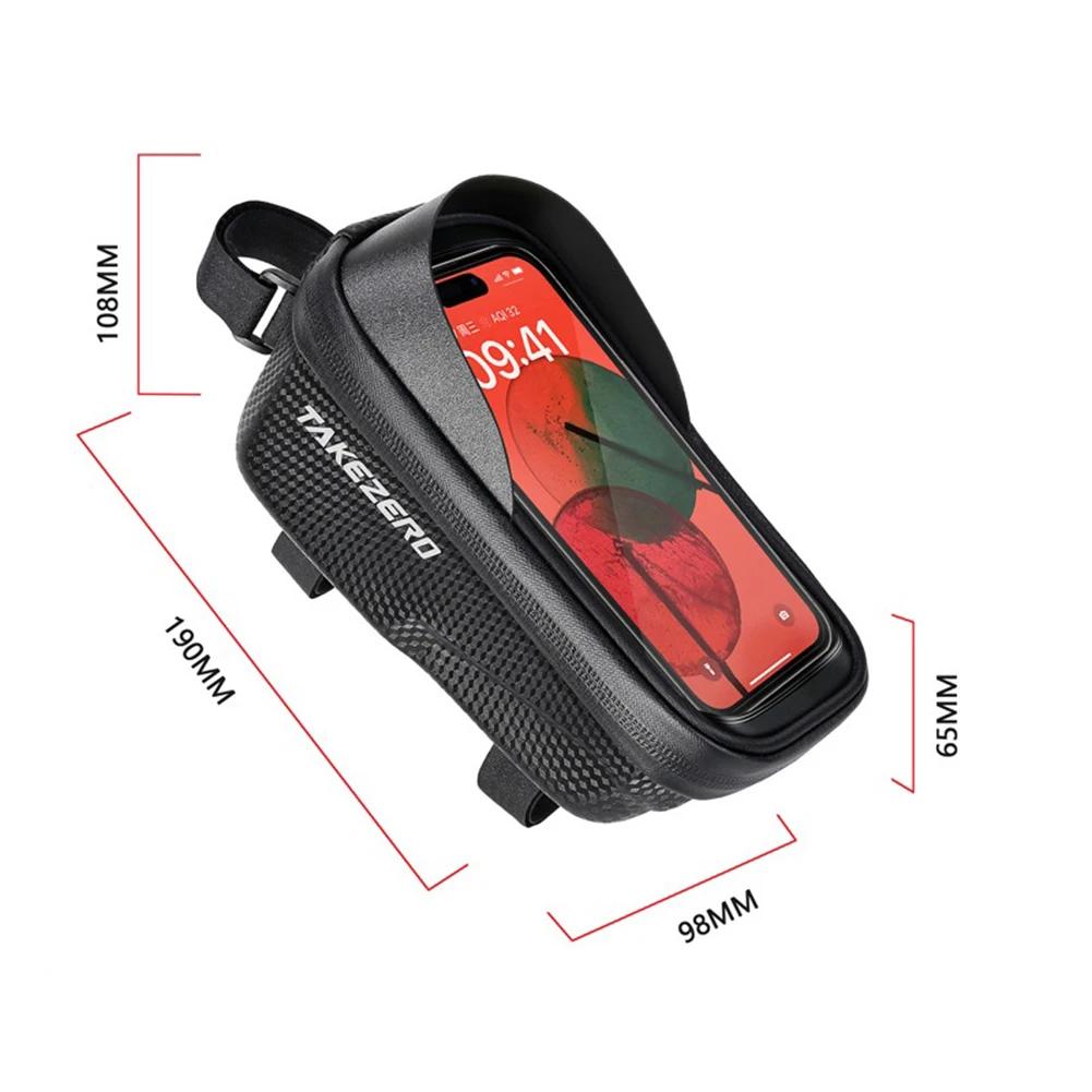 1L Bike Bag Front Bicycle Frame Bag Waterproof Phone Touch Screen Case Top Tube Cycling Bag Reflective Outdoor Cycling Gear