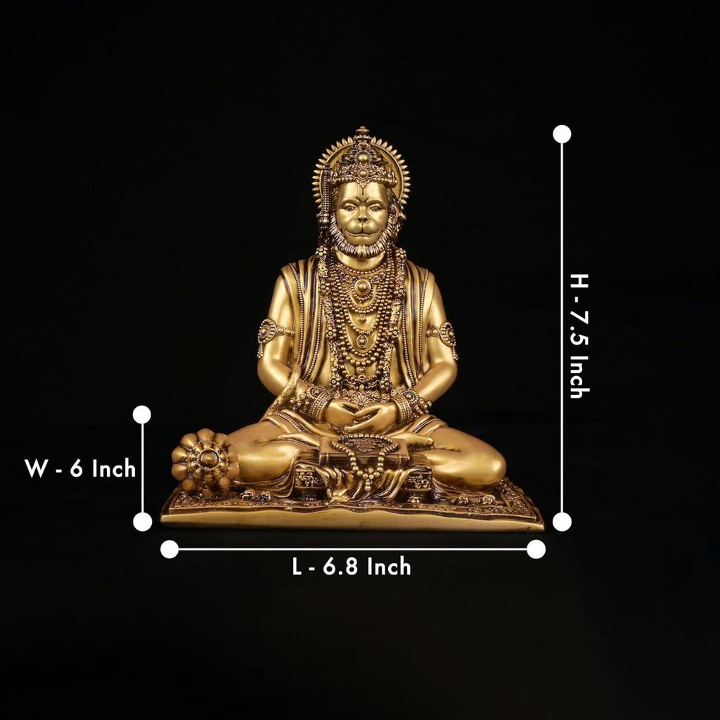 Meditating Hanuman Murti Bajrangbali Murti Sankat Mochan Bhagwan Unique Design for Temple Idol Home Decor Corporate Gifts