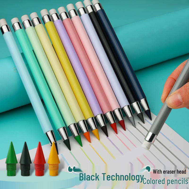 Eternal Pencil Set: 12 Vivid Colors, Unbreakable, No Sharpening Needed, Ideal for Students & Sketching