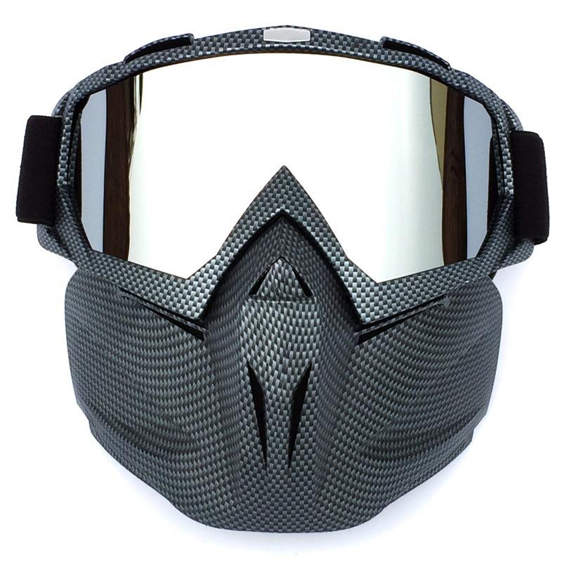 Directly supplied motorcycle goggles, specialized ski goggles, off-road motorcycle protective eyewear Snake-patterned silver pi
