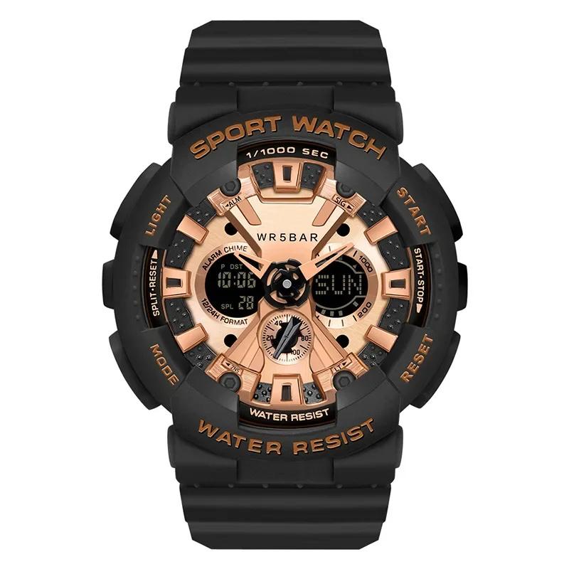 Female Elecrtonic Watch Middle School Student Sports Double Watch Temperament Wristwatch