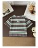 2025 Summer Boys' Pure Cotton Striped T-Shirt Set - Short & Half Sleeve Options