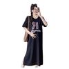Lazy Wind Short-sleeved T-shirt Dress Women's 2026 New Summer Dress Large Size Medium and Long Knee Skirt Summer Long Dress