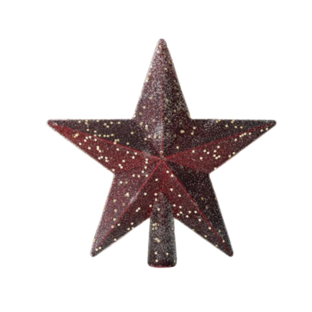 

Retro Christmas Tree Topper Star Plastic Christmas Tree Ornament Hotel Mall вино красного