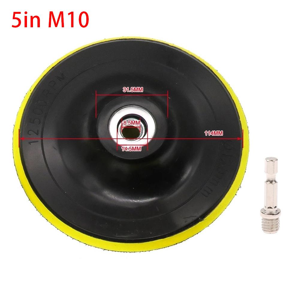1 XBacking Pad 1 X Drill Adapter 3-7 Inch Backing Pad Polishing Plate With 10 14mm Thread Adapter For Rotary Tool
