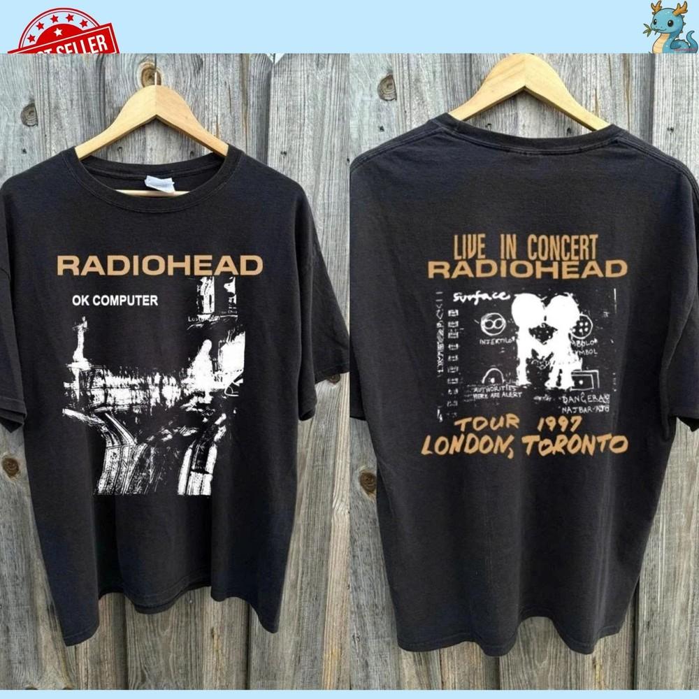 Radiohead OK Computer Shirt Vintage Rock Band Tee Retro Album Graphic T-Shirt Unisex T-Shirt S