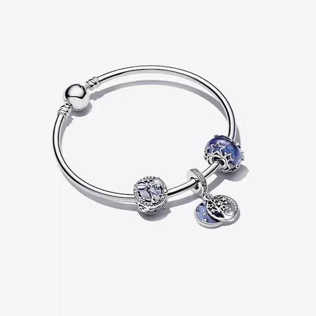 

925 Sterling Silver Bracelet Star Pendant Bracelet Fashion Women s Jewelry 16cm