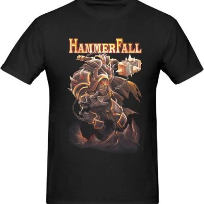 HammerFall Mannen T-shirt Katoen Ronde Hals Korte Mouw T-shirt Hip Hop Shirt Casual T-shirt Zwart