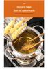 304 Stainless Steel Tempura Frying Pot with Double-Bottom, Oil-Saving, Temperature Control, and Thermometer for Gas and Induction Cookers