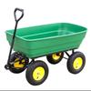 Four-Wheeled Tipping Trailer: Portable Plastic Flatbed Cart for Agricultural and Household Transport
