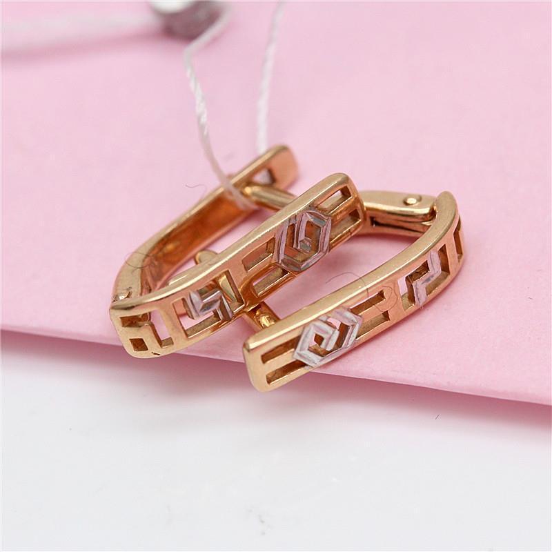 Exquisite Purple Gold Russian Fashion Hollow Earrings Purple Gold Classic Temperament Women'S 585 Rose Gold Plated Ear Buckles