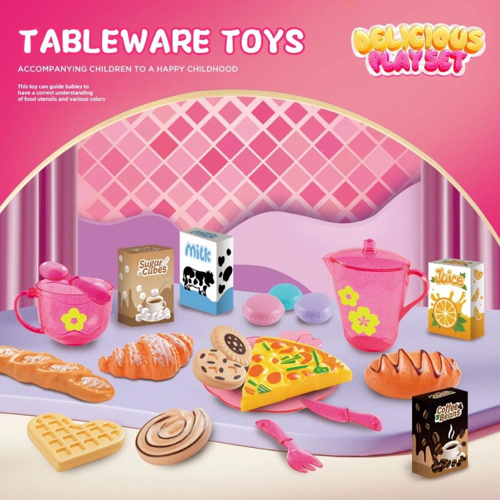 Tea Time Playset Simulated Kitchen Playset Table Snack Afternoon Tea Toy Set Cookware Accessories