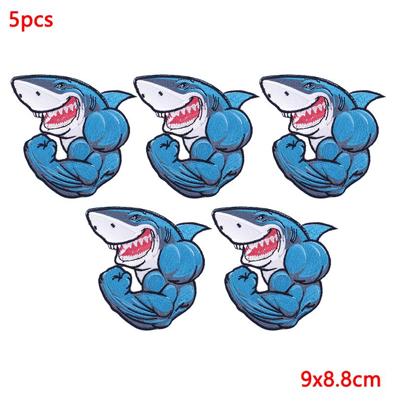 5Pcs/Lot Punk Animal Patch Iron On Embroidery Patches For Clothing Thermoadhesive Patches On Clothes Hip Hop Patch For Clothes