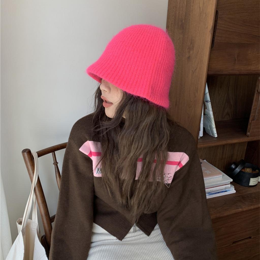 Soft Rabbit Hair Knitted Hat Winter Thickened Warm Wool Hat Hundreds Of Fisherman's Hat Cold Protective Ear Hat Women's Hat