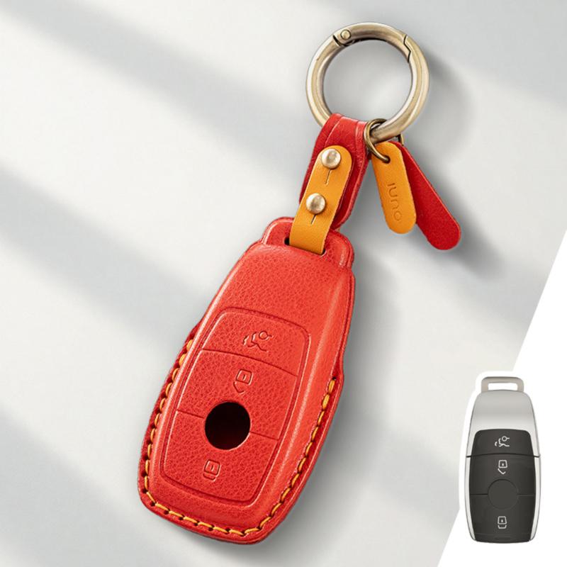 Genuine Leather Protector for Mercedes Benz A C E S G Class CLA GLE GLB GLS AMG Maybach Key Case Cover Fob