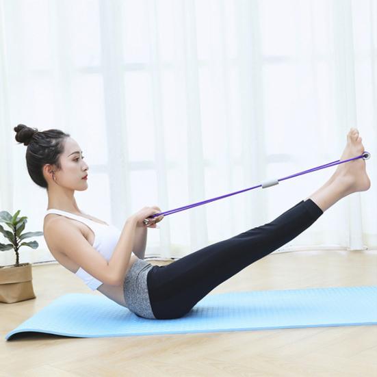 Figure 8 Fitness Resistance Band with Anti-slip Handle Portable Men Women Arm Shoulder Stretch Strength Training Exercise Elastic Strap Tension Rope
