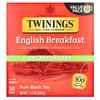 Twinings English Breakfast Pure Decaffeinated Black Tea, 50 Teabags, 100g (3.53oz)