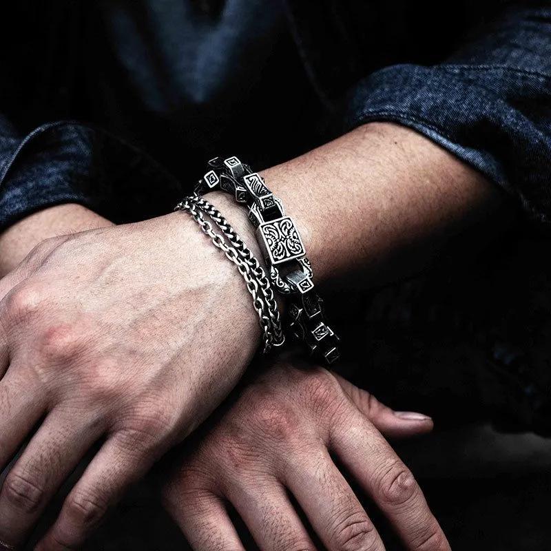 Cool Fashion Motorcycle Hip-hop Jewelry Water Ripples and Domineering Bracelet