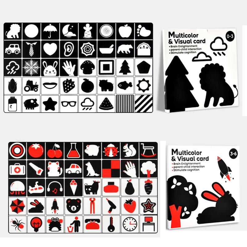 Baby Visual Stimulation Cards Montessori High Contrast Flash Card Infant Gift For Children Cognition Toy