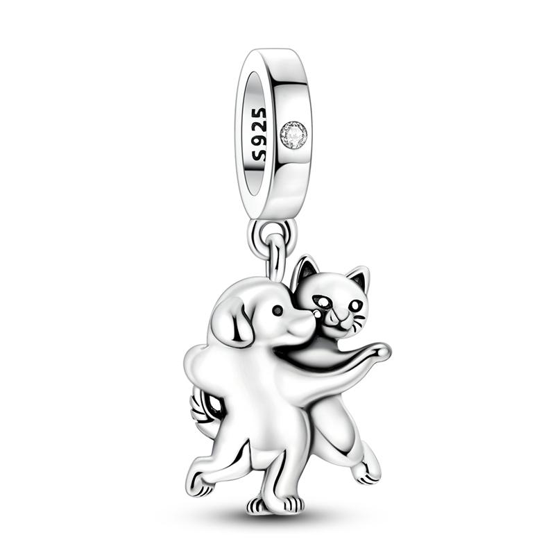 New Charms Pendant 925 Silver Sweet Bear Sun Moon Eyes Charms Beads Fit Bracelet Bangle Necklace For Women Jewelry Gift