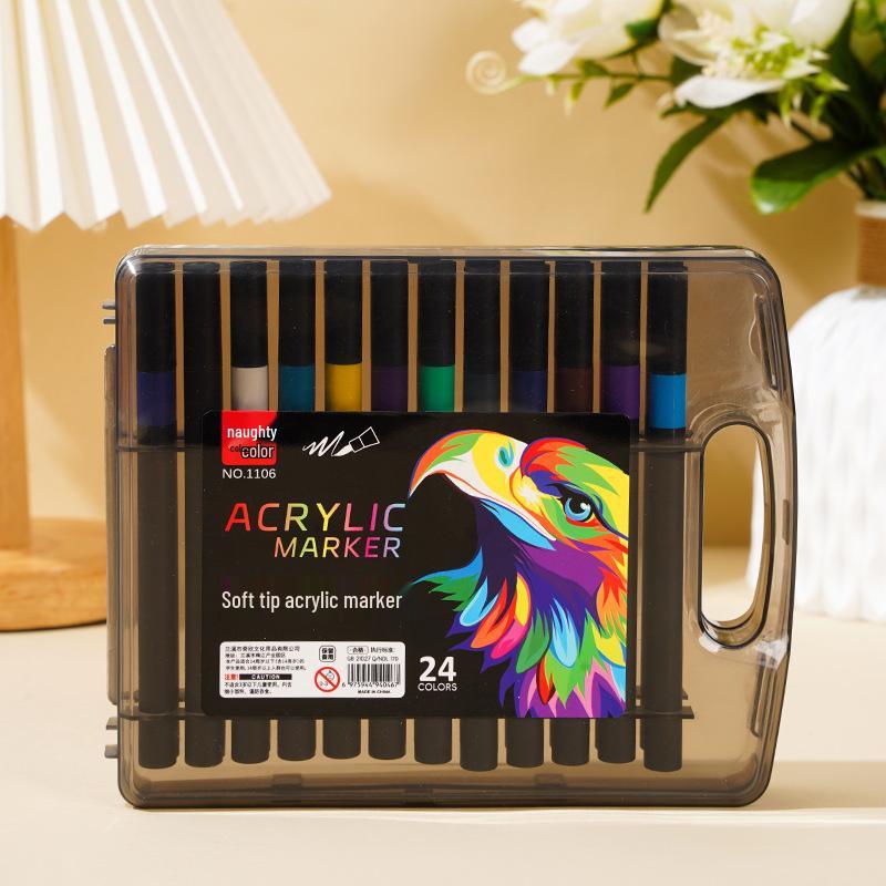 Little Black Box Soft Tip Acrylic Marker for Kids - Opaque, Overlappable, Watercolor Pen for DIY Art