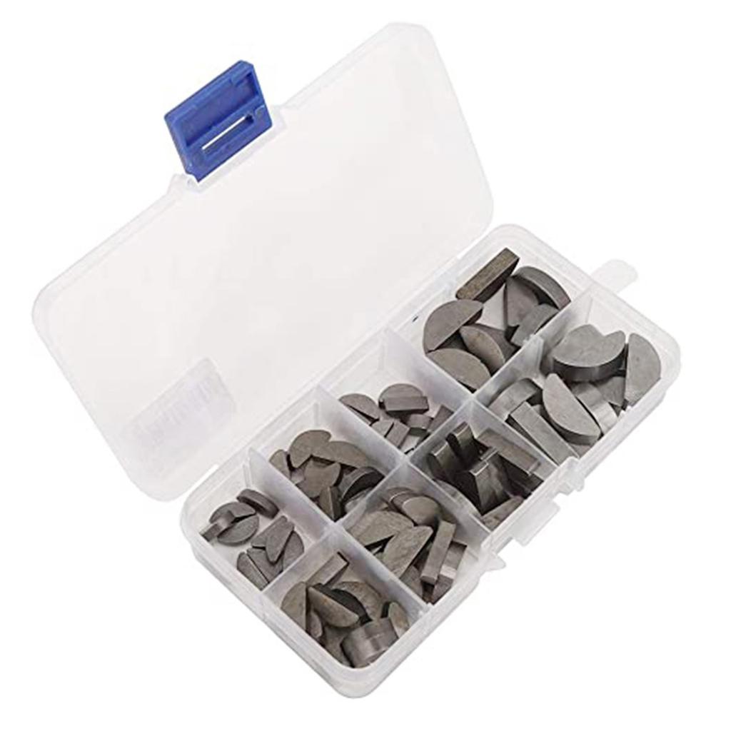 80Pcs Assorted Carbon Steel Woodruff Keys Set Comprehensive Woodruff Key Assortment for Flywheel Pulleys Crankshaft Tool