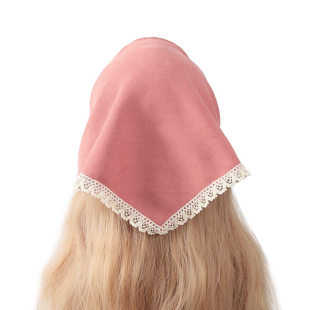 

Tassel Triangle Headband French Pastoral Style Silk Scarf Cute Headband Towel Spring Summer