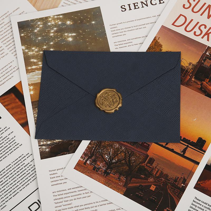 Linen-Textured Envelope Set with Wax Seal - Retro Western Specialty Paper for Love Letters Invitations Linen Envelopes