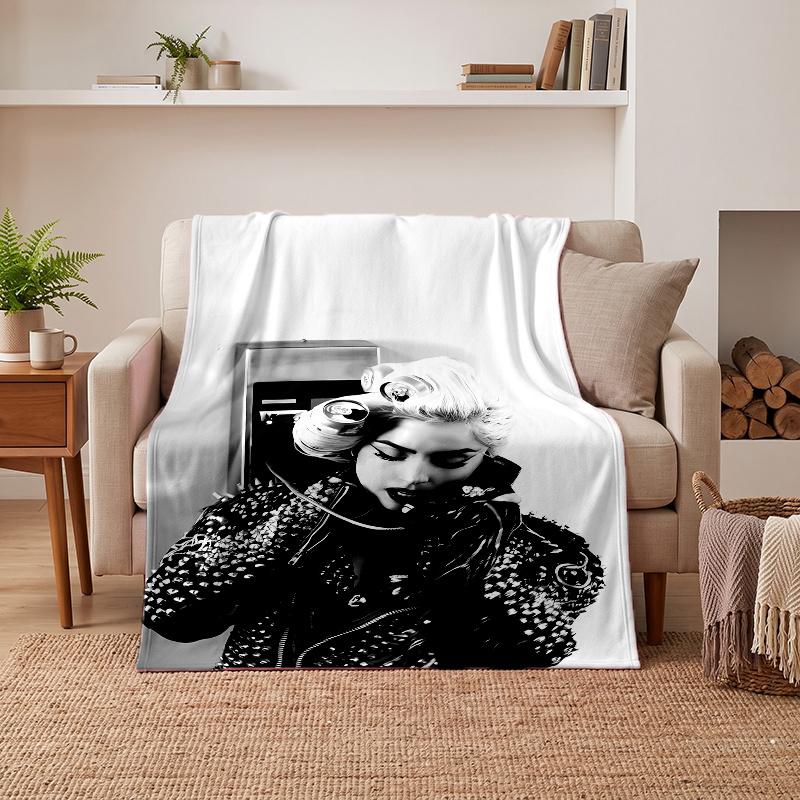 Lady Gaga (1) Soft Warm Flannel Blankets Comfortable Blanket for Home Decoration Gifting