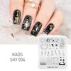 kads Nail Art Razítko Šablona Design Starry Sky Design Talíř na ražení nehtů Hvězdy Moon Meteor shower Obrazové destičky pro manikúru Příslušenství