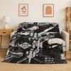 Black Butler Cartoon Anime Flannel Blanket Soft Warm Throw Blanket for Bedroom Living Room Bed Travel Camping Picnic Gift