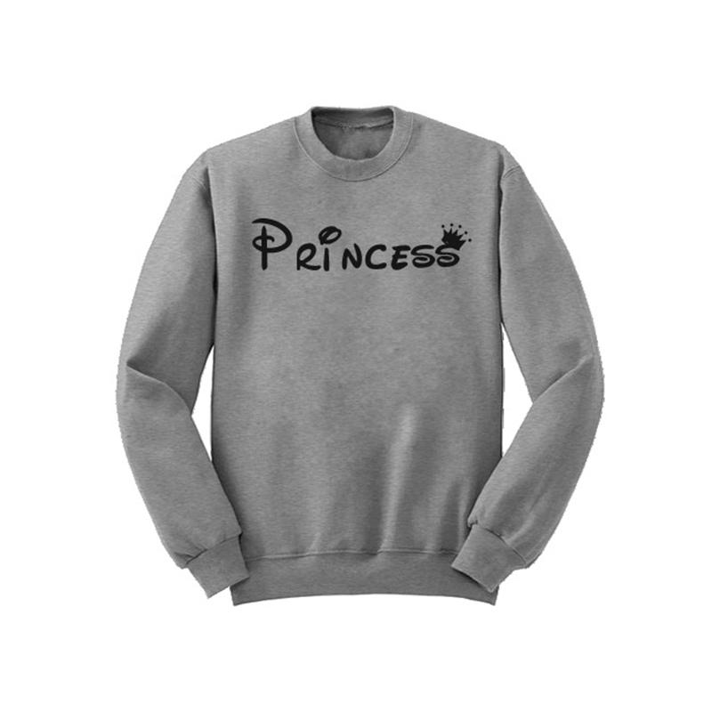 

Sweatshirt PRINCESS Letter Print Loose Long Sleeve Women Autumn Casual HarajukuTops Shirt Pullovers