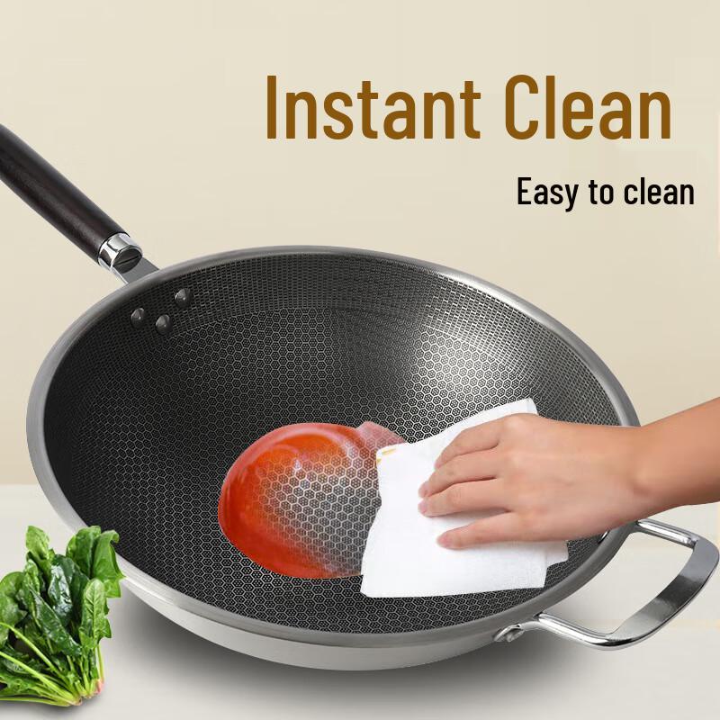 Wabenmuster Antihaftbeschichteter Edelstahl-Wok