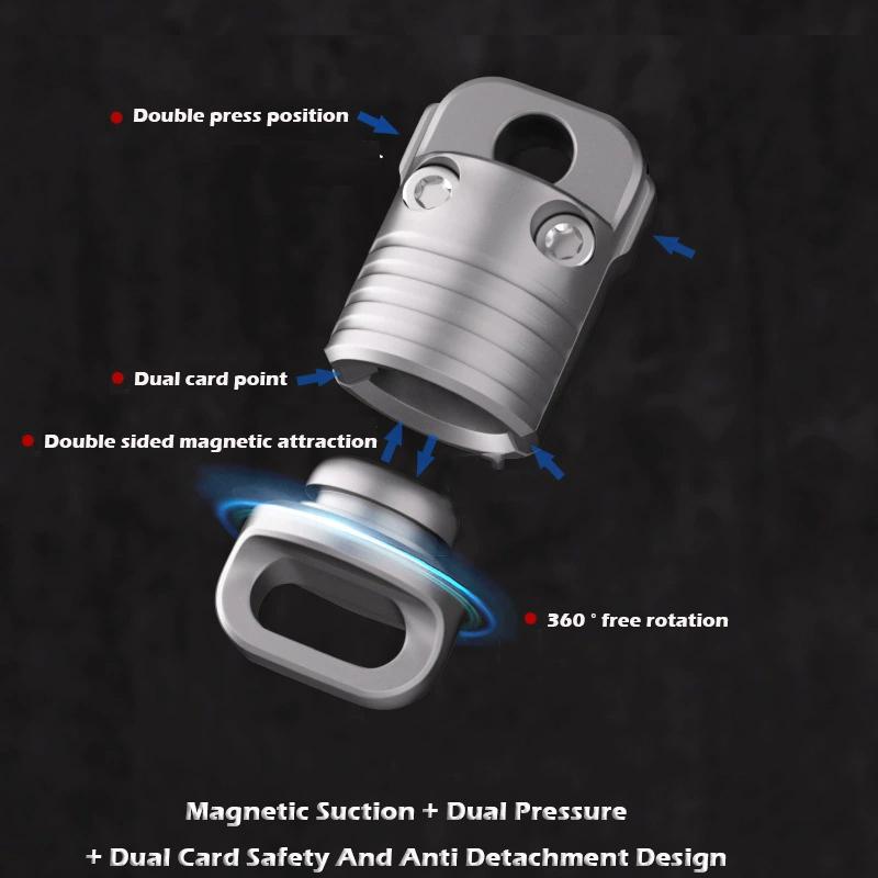 Titanium Alloy Magnet Quick Release Keychain 360° Rotatable Buckle Anti Stripping Dog walking Buckle Safety Lock design