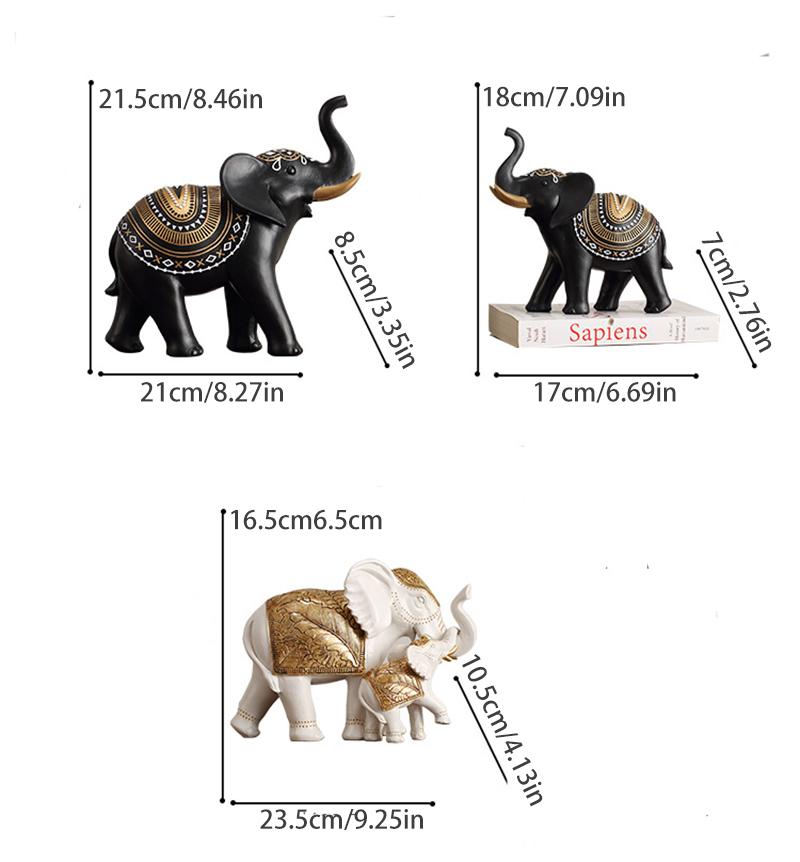 Resin Elephant Statue Elephant Figurine Sculpture Shelf Room Desk Table Home Office Bookshelf Decor Housewarming Christmas Gift