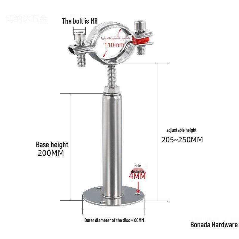 Stainless Steel Pipe Fixing Bracket Clamp for Gas and Water Pipes
