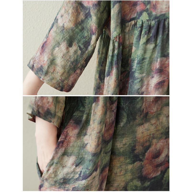 Dimanaf 2025 Summer Women Plus Size Long Dress Hoodies Pleated Basic Casual Loose Vintage Floral Dress Maxi