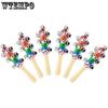 6pcs Wooden Jingle Hand Bells Rainbow Handle Wooden Bells Jingle Stick Shaker Rattle Musical Toys
