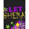 Women's Mardi Gras "Let The Shenanigans Begin" Graphic Black Casual Short Sleeve Crew Neck Tee
