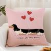 Cute D-Dachshund Dog Cushion Cover Premium Comfort Reversible Pillow Cover - Dual - Use Design for Home & Car