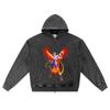 DTG Print Knitted Denim Zip-Up Hoodie Copy of IKKI AVE FENIX Brother Print Zipper Hoodies  