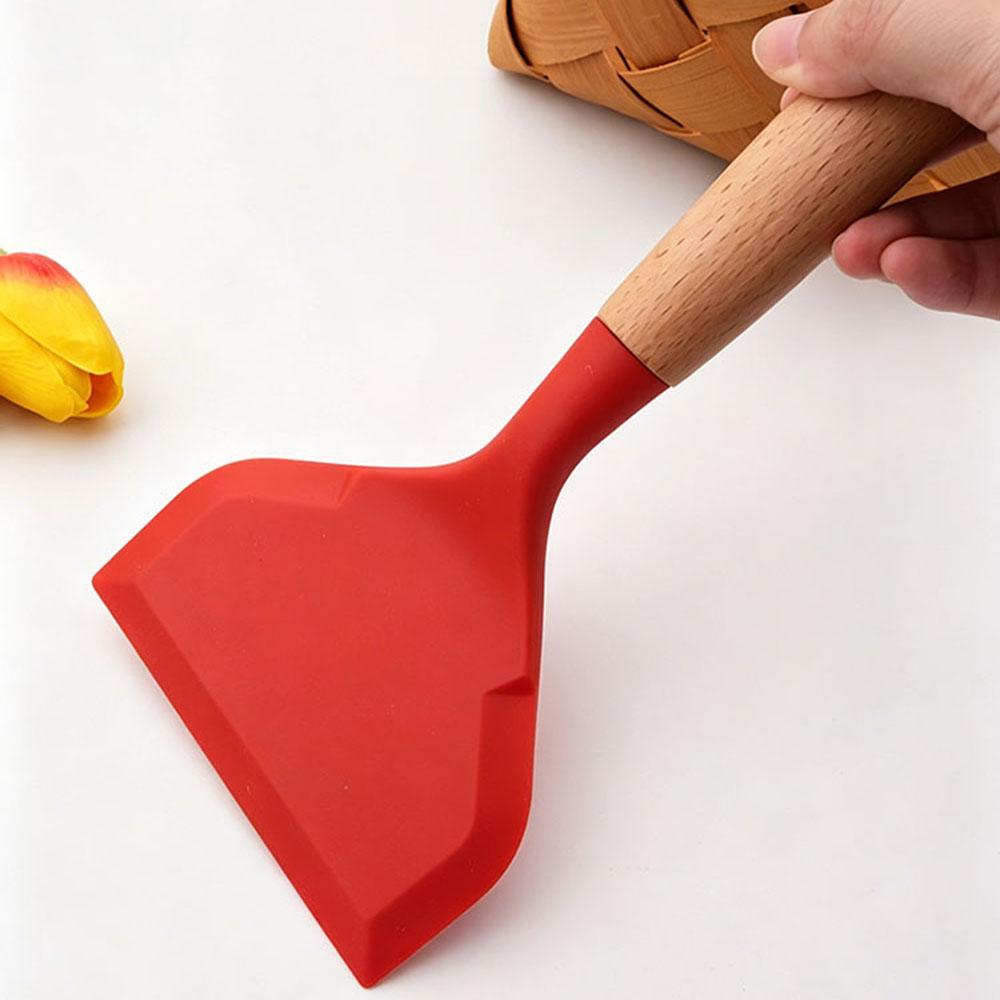 1Pc Silicone Heat Resistant Spatula Household Food Grade Non-stick Frying Pan Sushi Steak Fish Pancake Baking Scoop Kitchen Tool