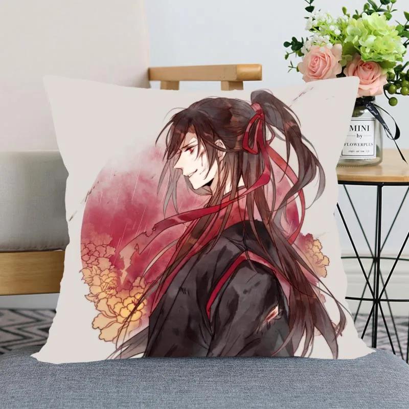 New Arrival Mo Dao Zu Shi Pillow Cover Bedroom Home Office Decorative Pillowcase Square Zipper Pillow Cases Satin Soft No Fade