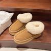 Small thick-soled low-top snow boots women's sheepskin and fur integrated 2025 new one-pedal winter wool cotton shoes