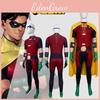 Robin Jumpsuit Superhero With Eye Patch Cloak For Halloween Cosplay And Party